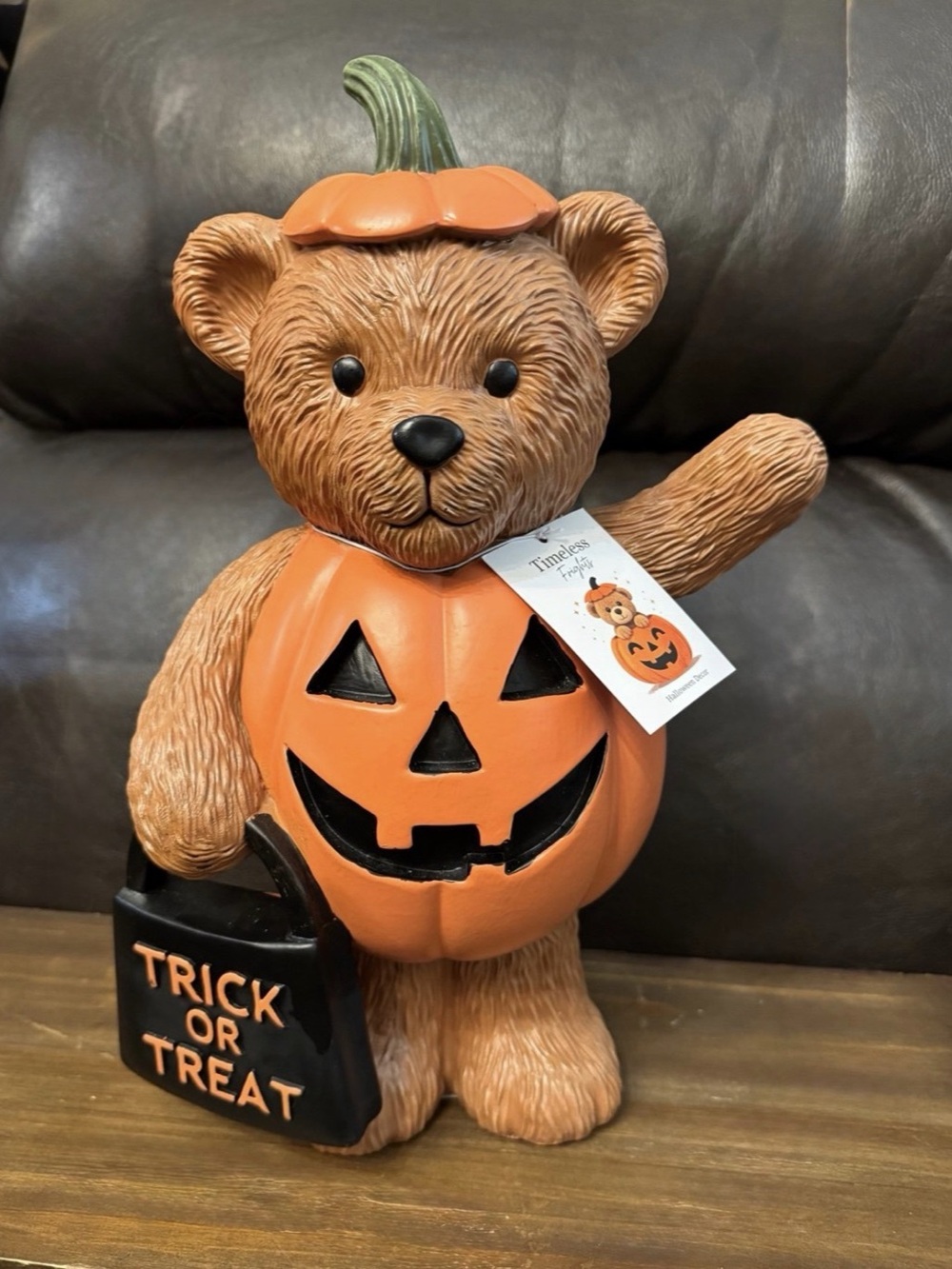 Timeless Finds Halloween Bear Pumpkin Figurine Halloween Decor NWT